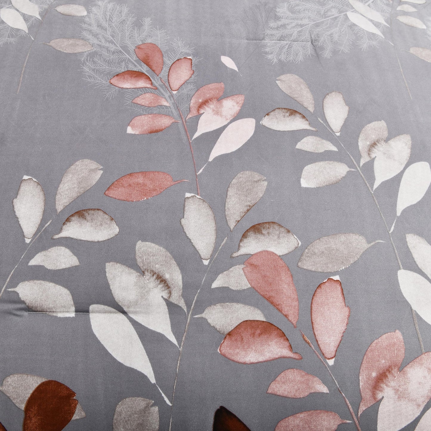 DJY Brown Comforter Set King, Botanical Leaves Comforter for King Bed 3 Pieces Reversible Floral Bed Comforter Sets Soft Microfiber Bedding Set for All Season (104"x90")