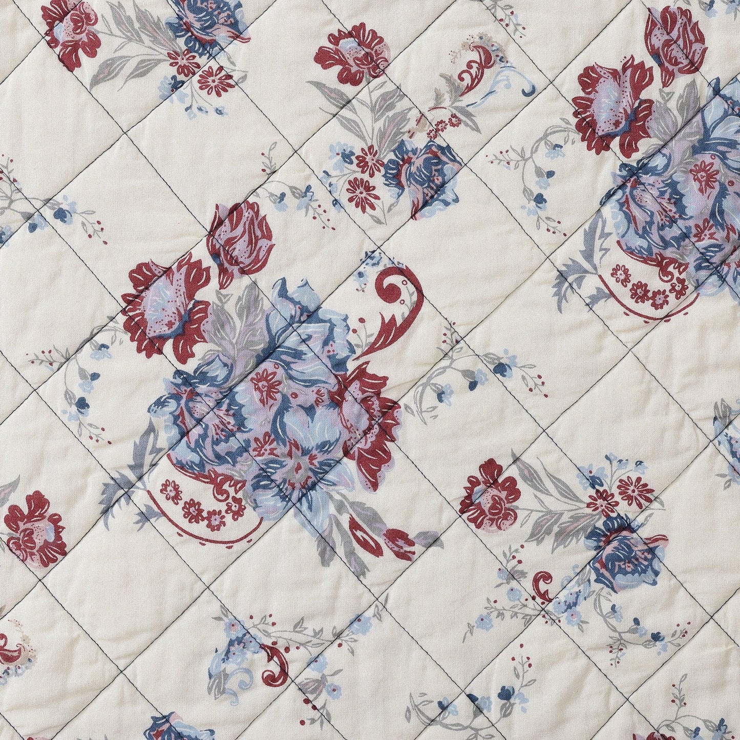 Paseo Road Tasha Polizzi Patchwork Bandana Western Bedding Sets, 3 Piece Queen Cotton Quilt Set, Red Blue Medallion Paisley Country Bedding, Reversible Floral Print Patchwork Quilt with Pillow Shams