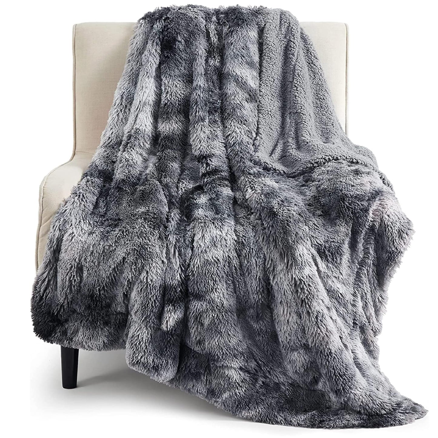 Bedsure GentleSoft Fluffy Fuzzy Faux Fur Throw Blanket for Couch, Soft Sherpa Fleece Cozy Gifts for Women, Plush Bed Blanket Room Decor for Men, Thick Warm Minky Teen Gifts Winter Bedding