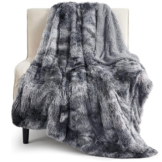 Bedsure GentleSoft Fluffy Fuzzy Faux Fur Throw Blanket for Couch, Soft Sherpa Fleece Cozy Gifts for Women, Plush Bed Blanket Room Decor for Men, Thick Warm Minky Teen Gifts Winter Bedding
