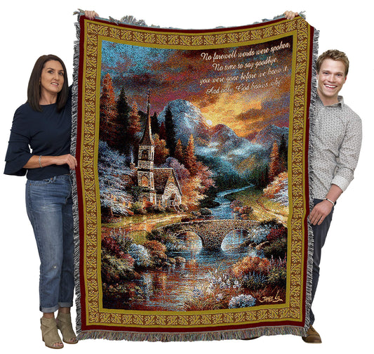 Pure Country Weavers Early Service Blanket by James Lee - No Farewell Words were Spoken - Sympathy Bereavement Gift Tapestry Throw Woven from Cotton - Made in the USA (72x54)