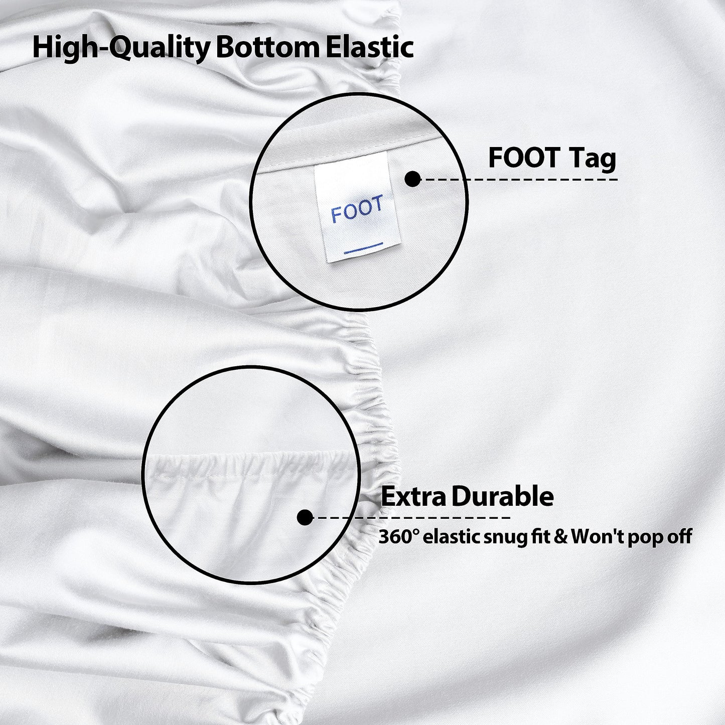 King Size Fitted Sheet Only White, 100% Egyptian Cotton 600 Thread Count, 16" Deep Pocket Premium Cotton Mattress Sheet (1 Bottom Sheet Only)