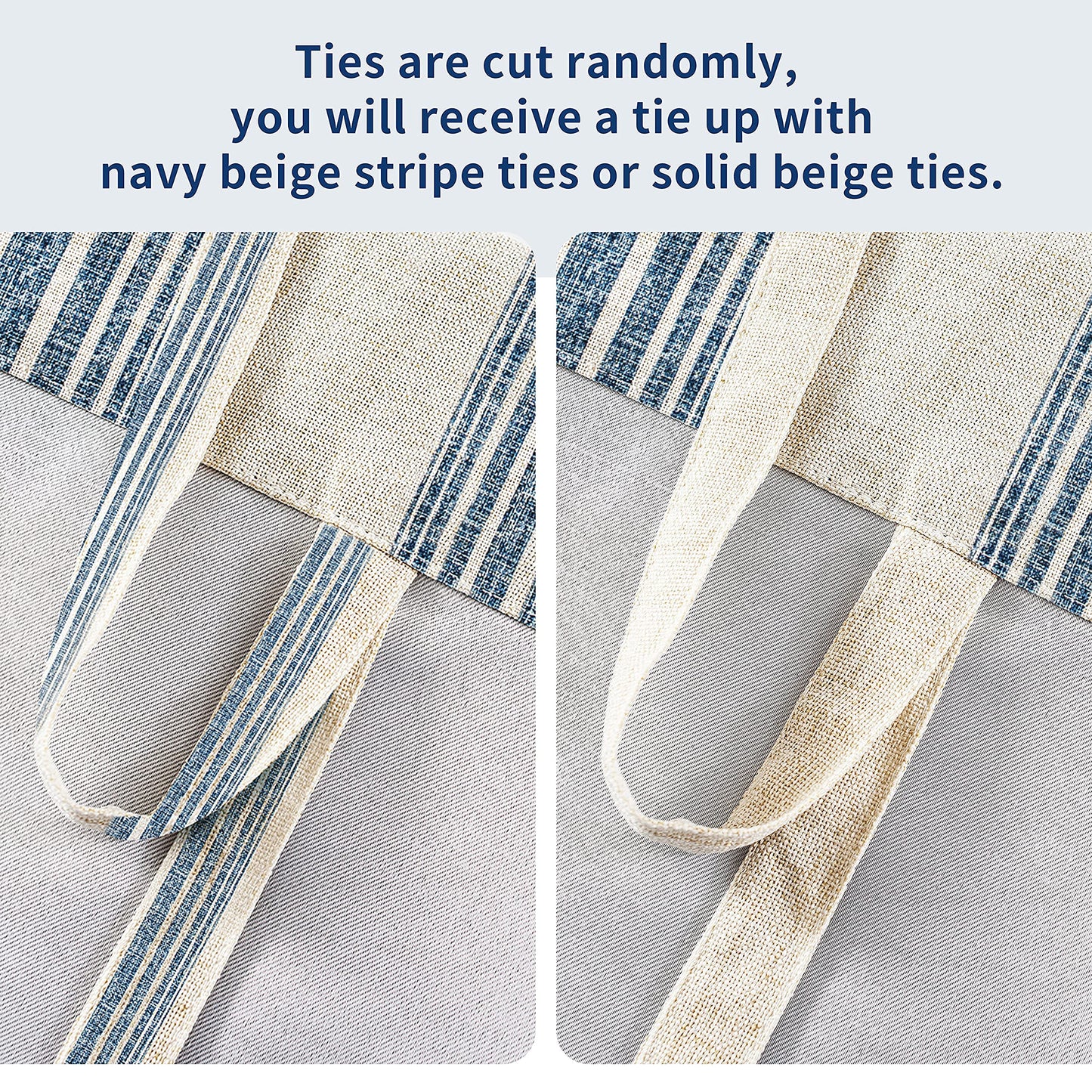 DriftAway Chris Double Layer Linen Blackout Tie Up Curtains Thermal Insulated Fully Lined Vertical Striped Balloon Roman Shade Bathroom Window Adjustable Rod Pocket 45 Inch by 63 Inch Jean Navy