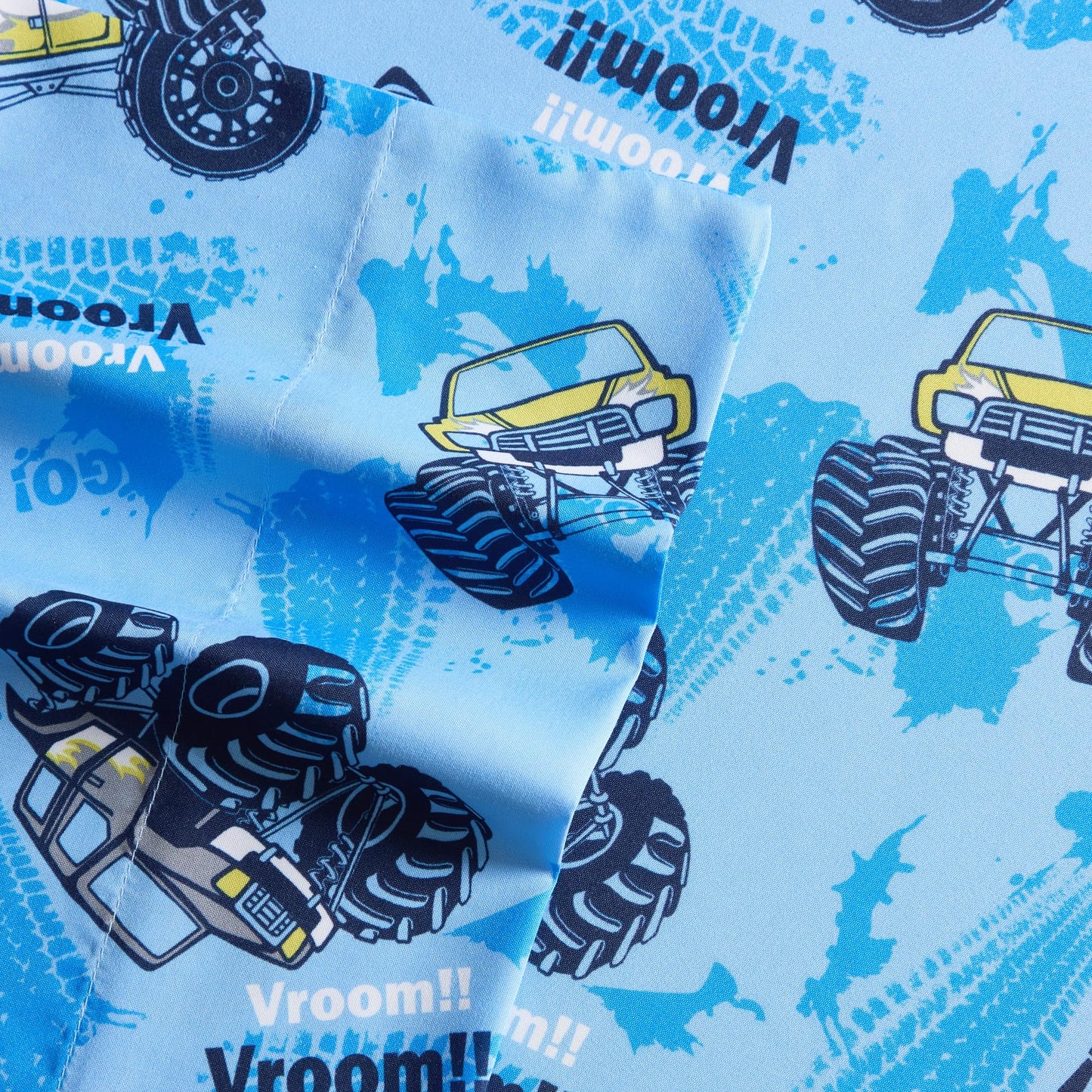 Kids Bedding Set Bed in a Bag for Boys and Girls Toddlers Printed Sheet Set and Comforter, Twin, Monster Truck