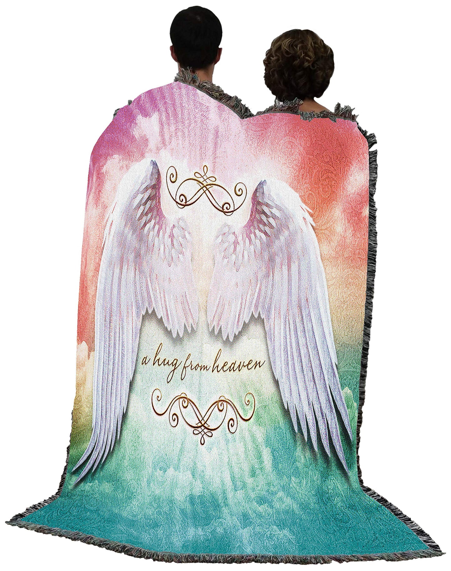 Pure Country Weavers A Hugs from Heaven Blanket by Brigid Ashwood - Sympathy Bereavement Gift Tapestry Throw Woven from Cotton - Made in the USA (72x54)