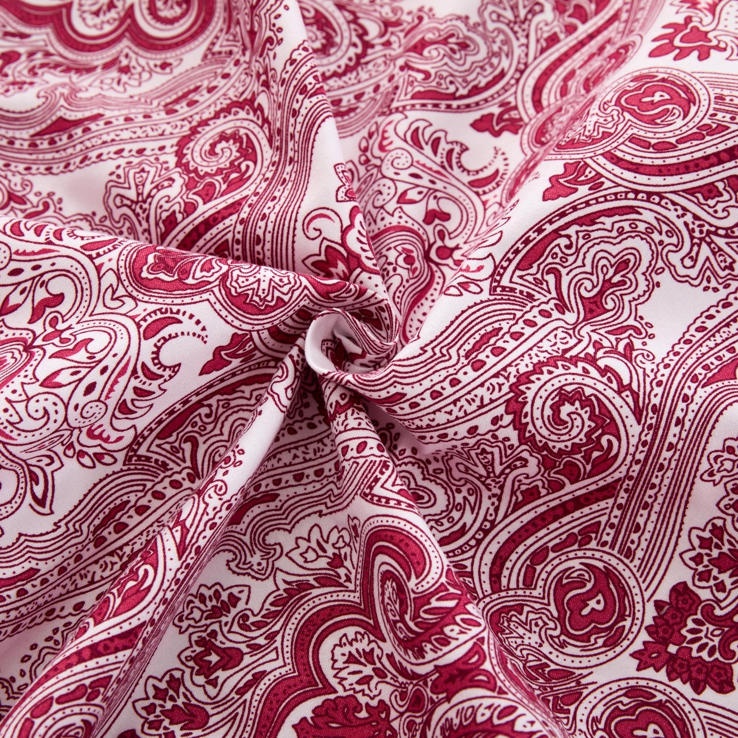 Spirit Linen Home 6-Piece Queen Size Bed Sheet Set - Deep Pocket, Paisley Print Design, Soft and Breathable Bed Sheets, Microfiber Material, Includes 1 Fitted, 1 Flat, 4 Pillowcases - Burgundy Paisley