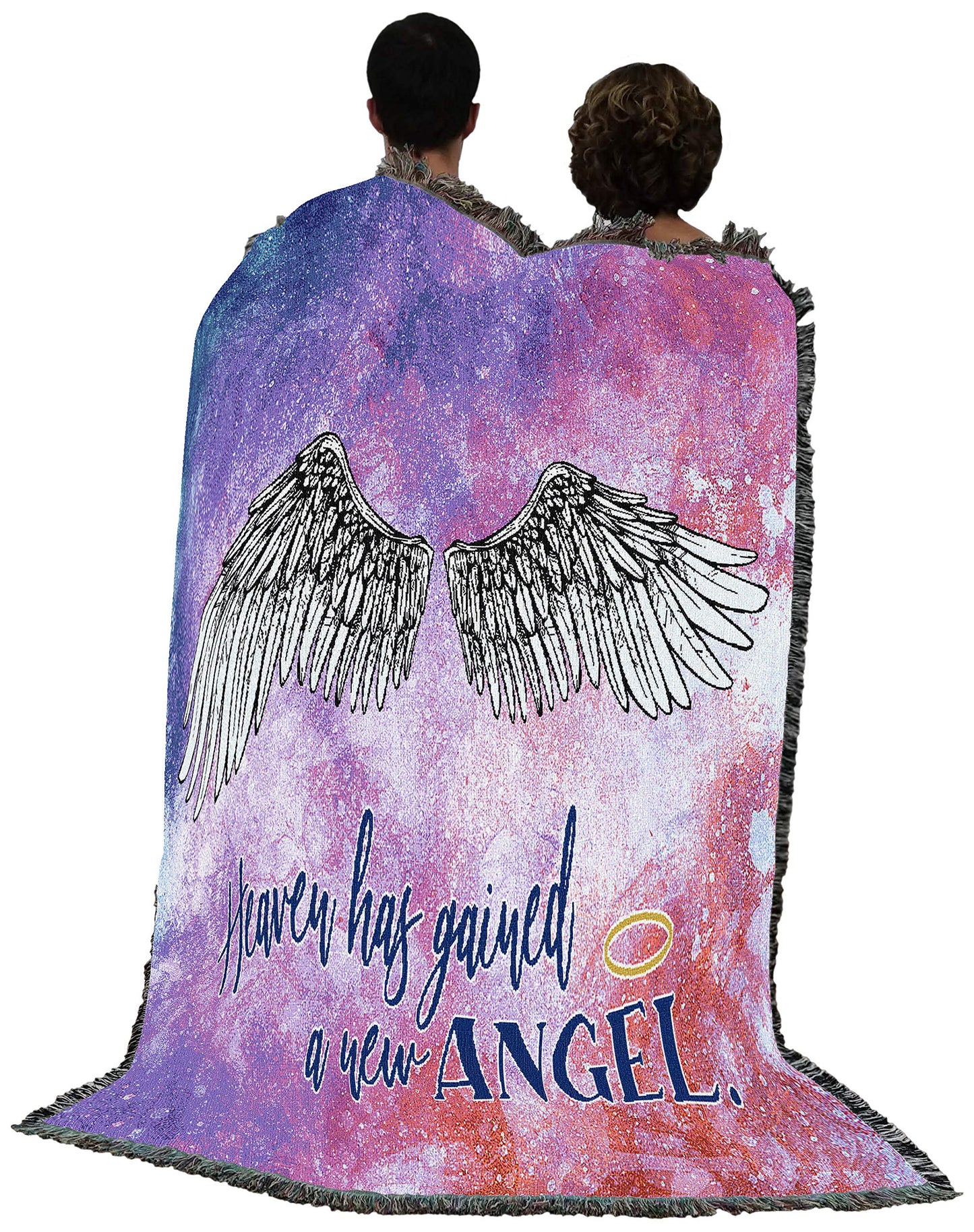 Pure Country Weavers Heaven Has Gained A New Angel Blanket - Sympathy Bereavement Gift Tapestry Throw Woven from Cotton - Made in the USA (72x54)