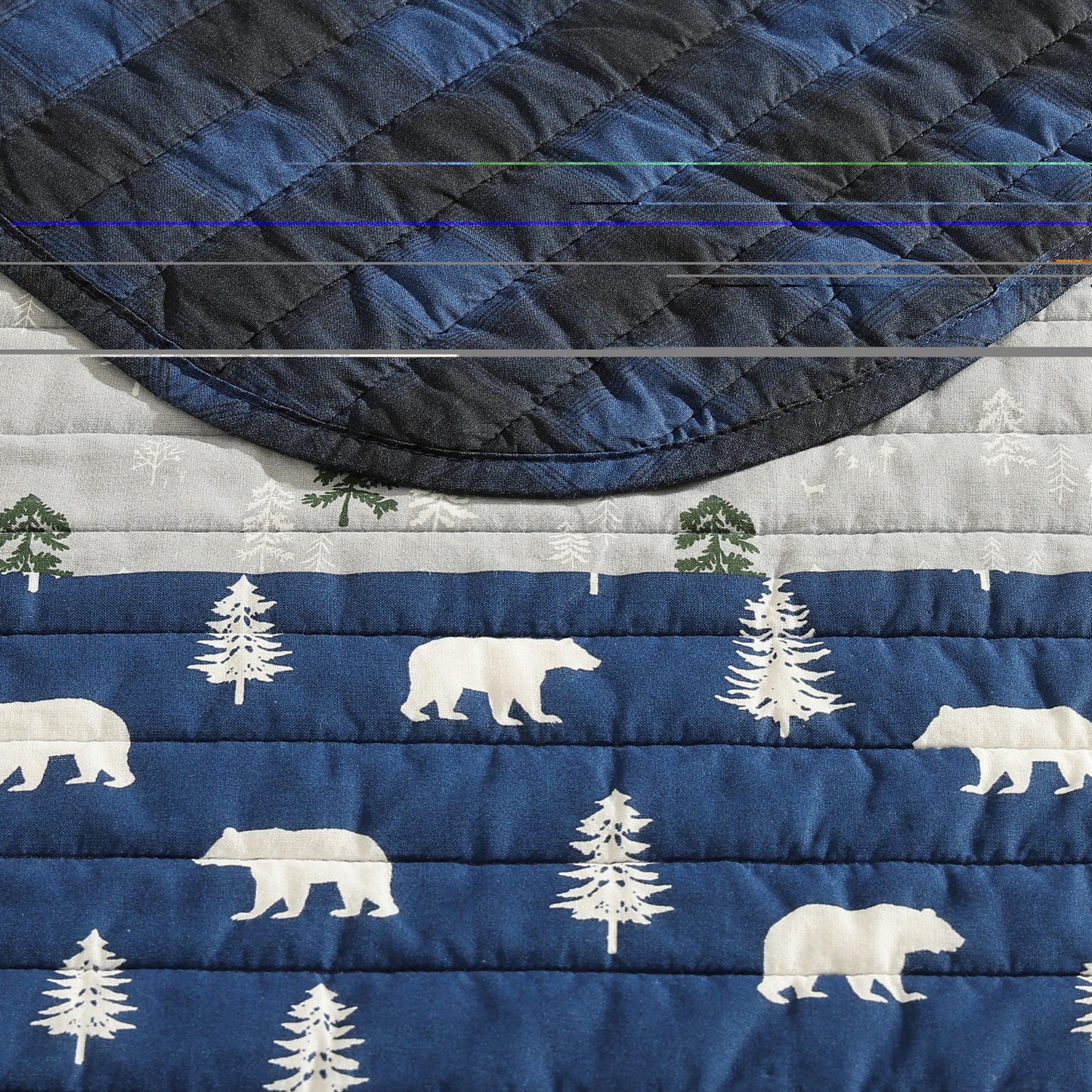Eddie Bauer - Queen Quilt Set, Reversible Cotton Bedding with Matching Shams, Luxurious Bedding Set (Blue Creek Navy, Queen)