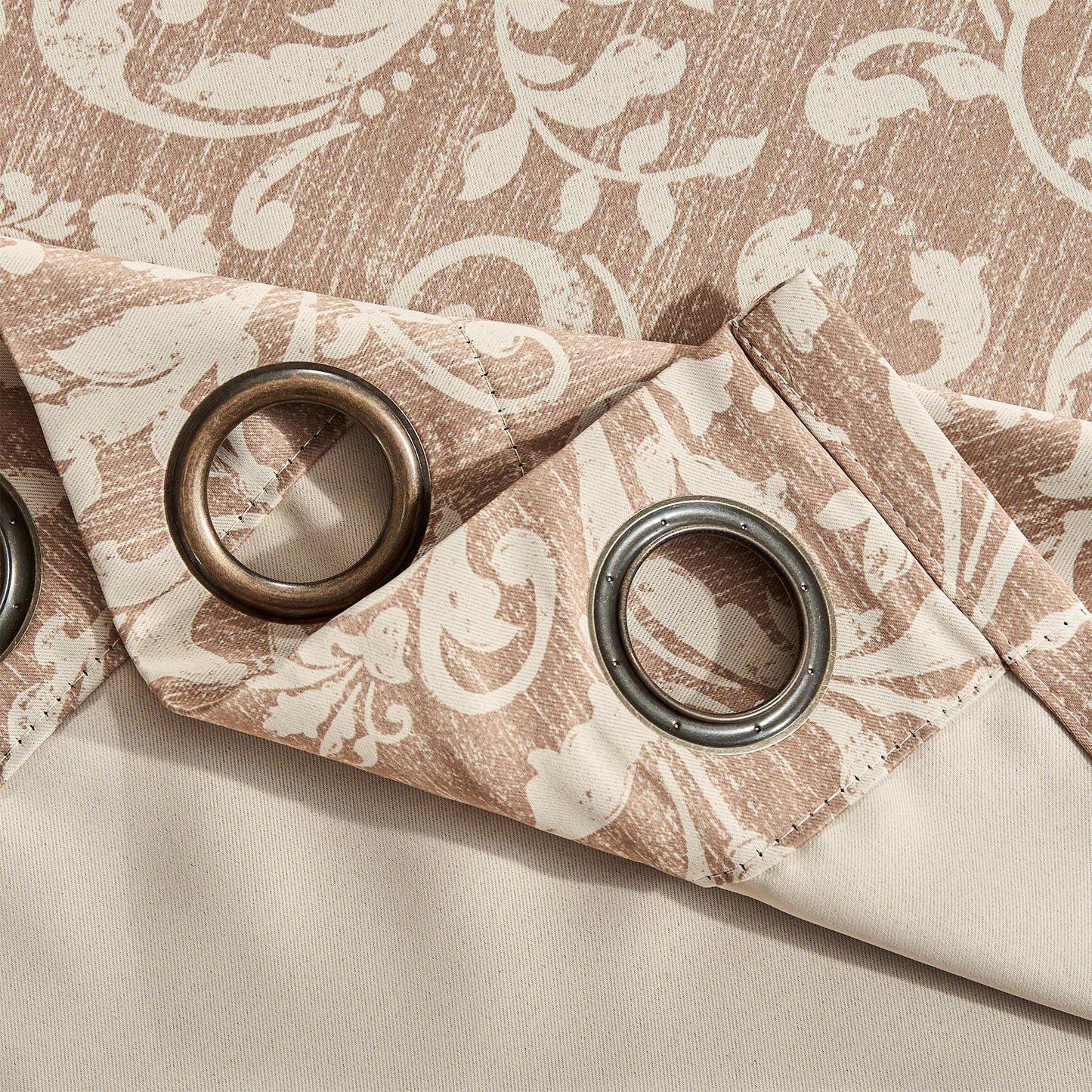 jinchan Vintage Curtains 96 Inch Long Cream Scroll Floral Warm Taupe Curtians for Living Room Bedroom Room Darkenign Drapes Thermal Insulated Classic Traditional Privacy Grommet Top 2 Panels