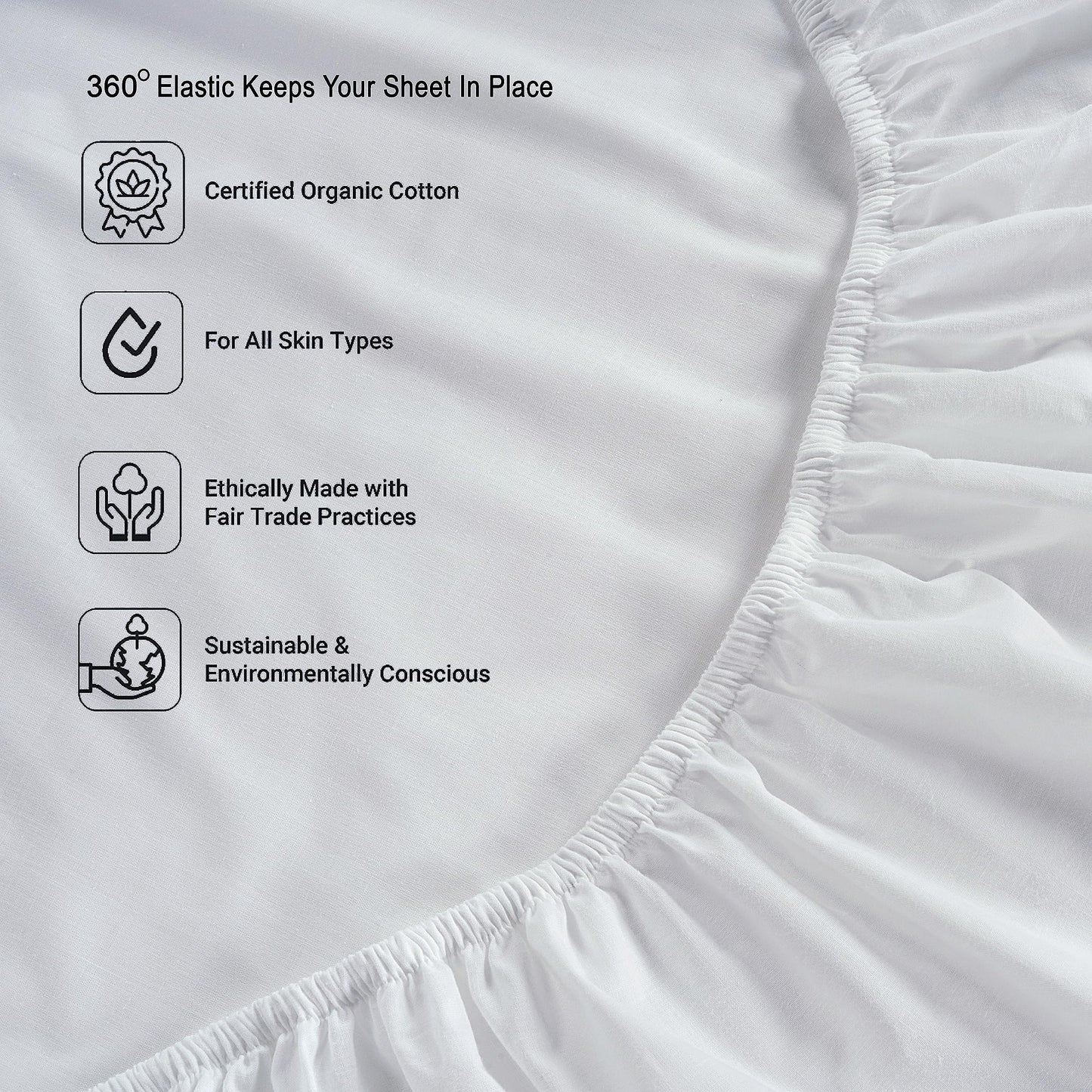 LANE LINEN 100% Organic Cotton Twin Sheets Set, 6Pc Twin Bed Sheets, Breathable Cotton Sheets Twin Size Bed Set, Dorm Room Essentials with 15" Deep Pocket Fitted Sheet - White Twin Sheets (2 Pack)