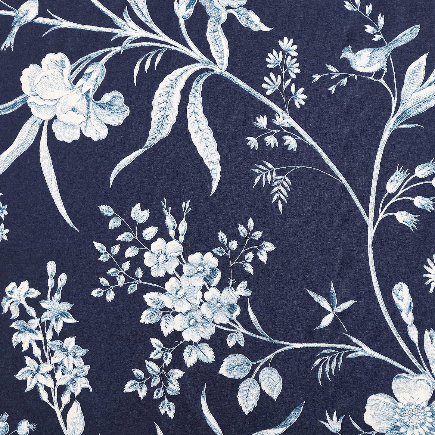 Laura Ashley – Queen Comforter Set, Reversible Floral Bedding with Matching Shams & Bonus Decorative Pillow Covers, Medium Weight, 7-Piece, College Dorm Room Essentials (Branch Toile Blue)