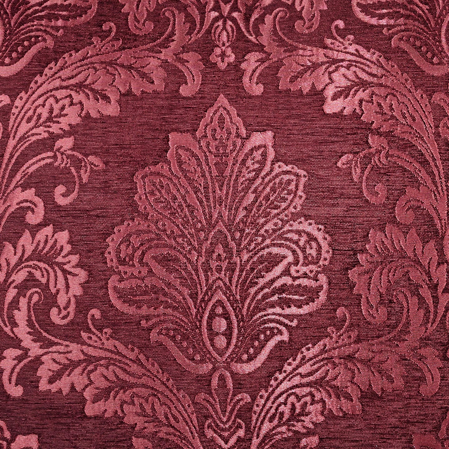 Touch of Class Camelot Luxury Bedding | Robust Burgundy | Matte Satin Damask on Richly Textured Jacquard-Woven Chenille | Designed 3 Piece Set Includes Cal King Quilted Bedspread & 2 King Shams
