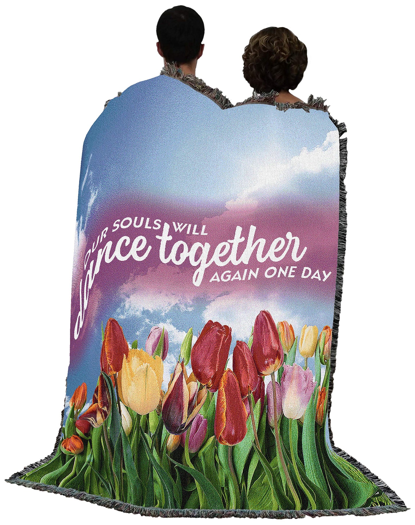 Pure Country Weavers Our Souls Will Dance Together Again Blanket - Sympathy Bereavement Gift Tapestry Throw Woven from Cotton - Made in the USA (72x54)
