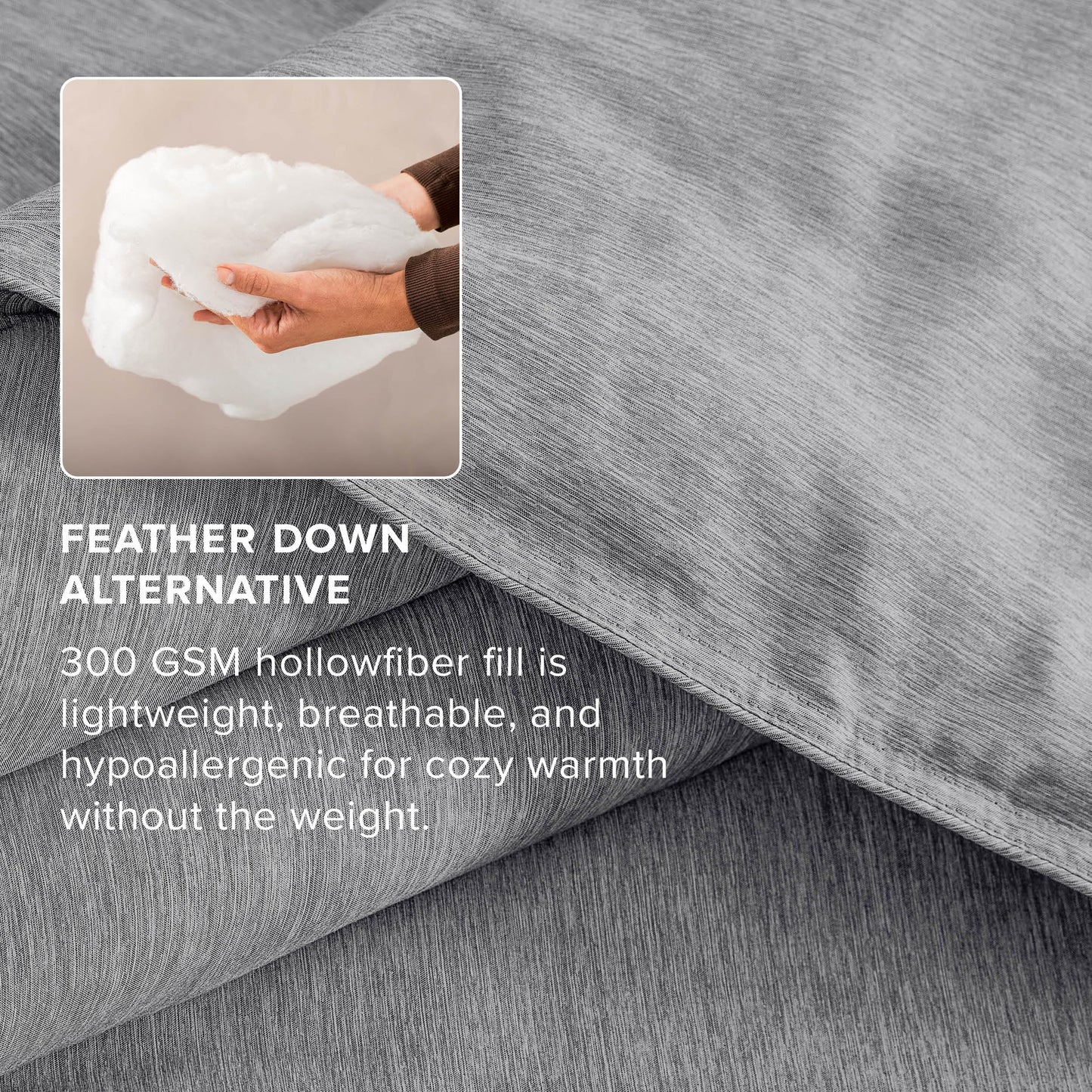 Bare Home Bed-in-A-Bag 5 Piece Comforter & Sheet Set - Twin XL - Goose Down Alternative - Ultra-Soft 1800 Premium Bedding Set - Cationic (Twin XL, Heathered Charcoal)