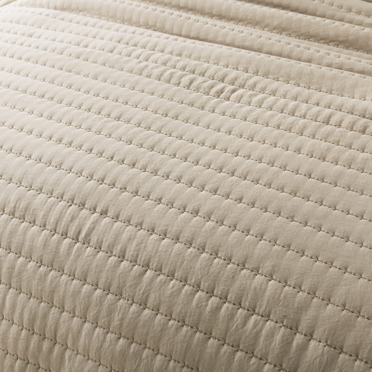 ROARINGWILD Beige Cream Tan King Size Quilt Bedding Sets with Pillow Shams, Lightweight Soft Bedspread Coverlet, Quilted Blanket Thin Comforter Bed Cover for All Season, 3 Pieces, 104x90 inches
