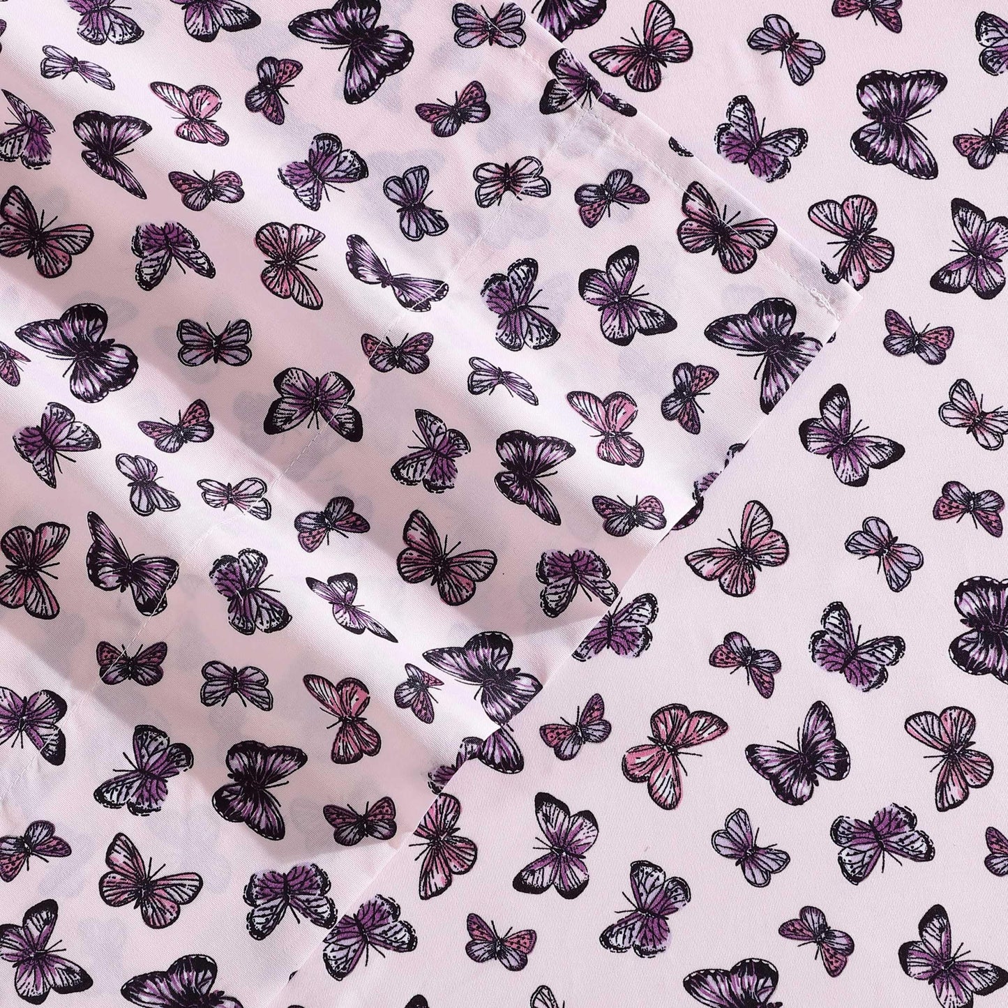 Betsey Johnson - Full Size Sheet Set, Smooth & Lightweight Bonus Bedding with Deep Pockets, Fade & Wrinkle Resistant, 6 Piece Bed Sheets with Matching Pillowcases (Butterfly Delight Pink)