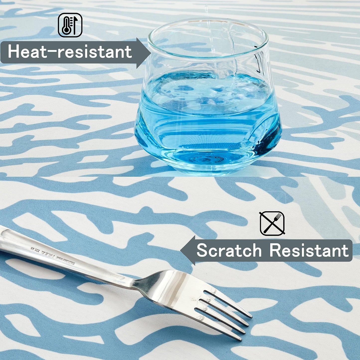 Nautical Coastal Rectangle Tablecloth Beach Ocean Print Table Cloth Waterproof Stain Resistant Wrinkle-Free Table Cover for Kitchen Dining Room Indoor and Outdoor Picnic Party 52x70 Inches, C3
