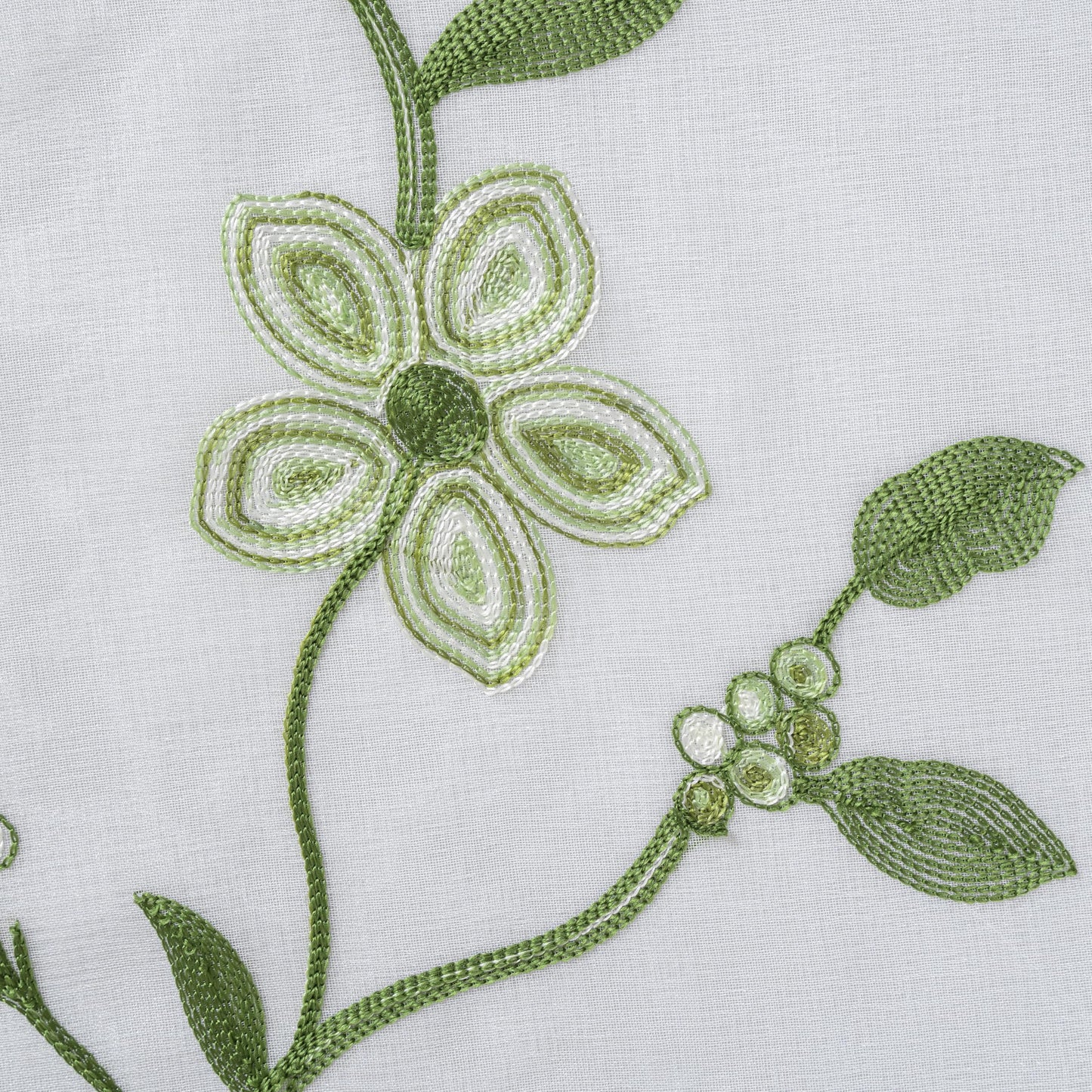 Petrichor Embroidered Sheer Curtain 2 Panels Set - Luxury Window Curtain Attached Valance with Satin Backing and 2 Tie Backs for Living Room,Dining Room, 54x84 inches, Sage Green