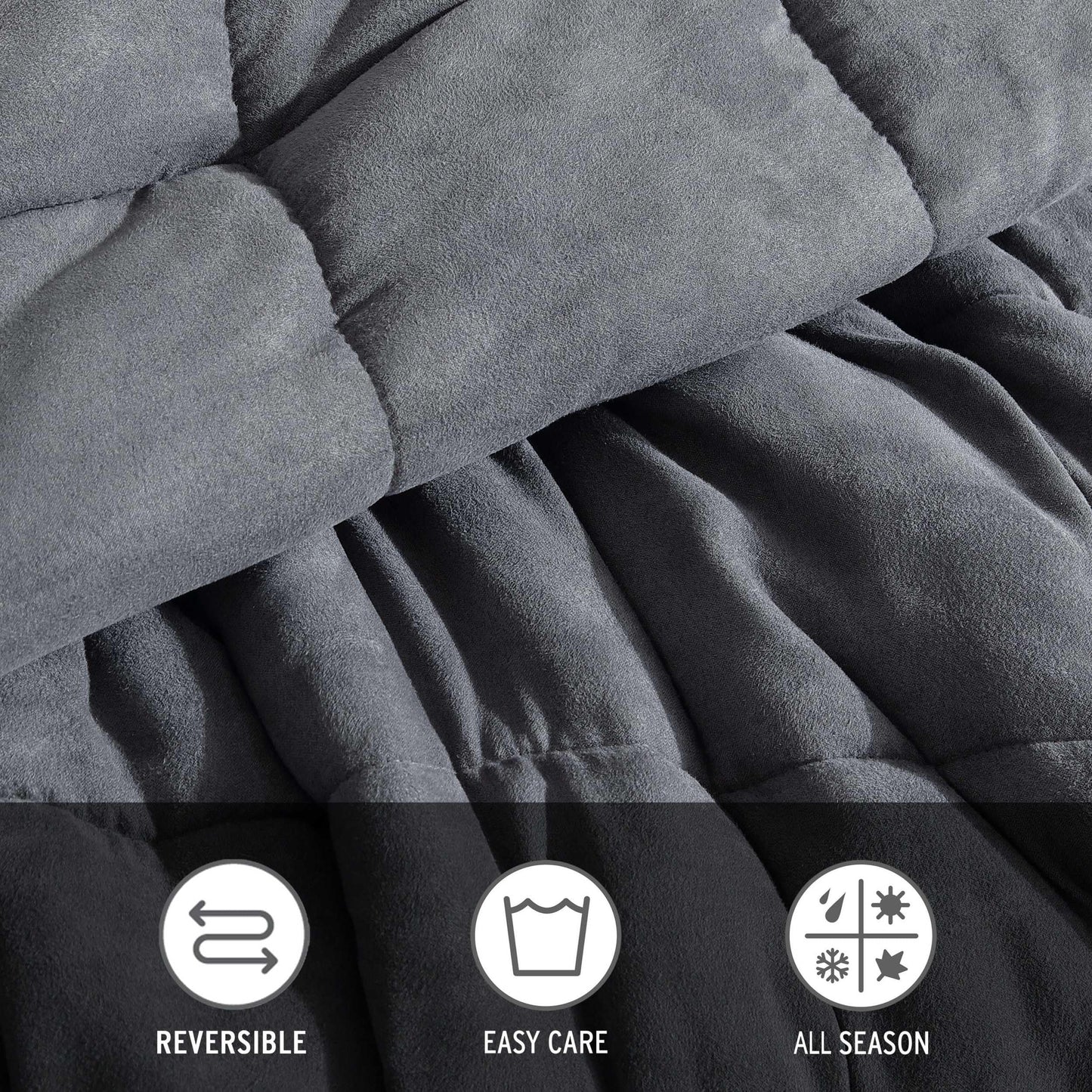 Eddie Bauer - Queen Comforter Set, Microsuede Bedding with Soft Plush Faux Shearling Reverse, 3 Piece Bed Set with Matching Pillowcases (Cabin Plaid Grey)