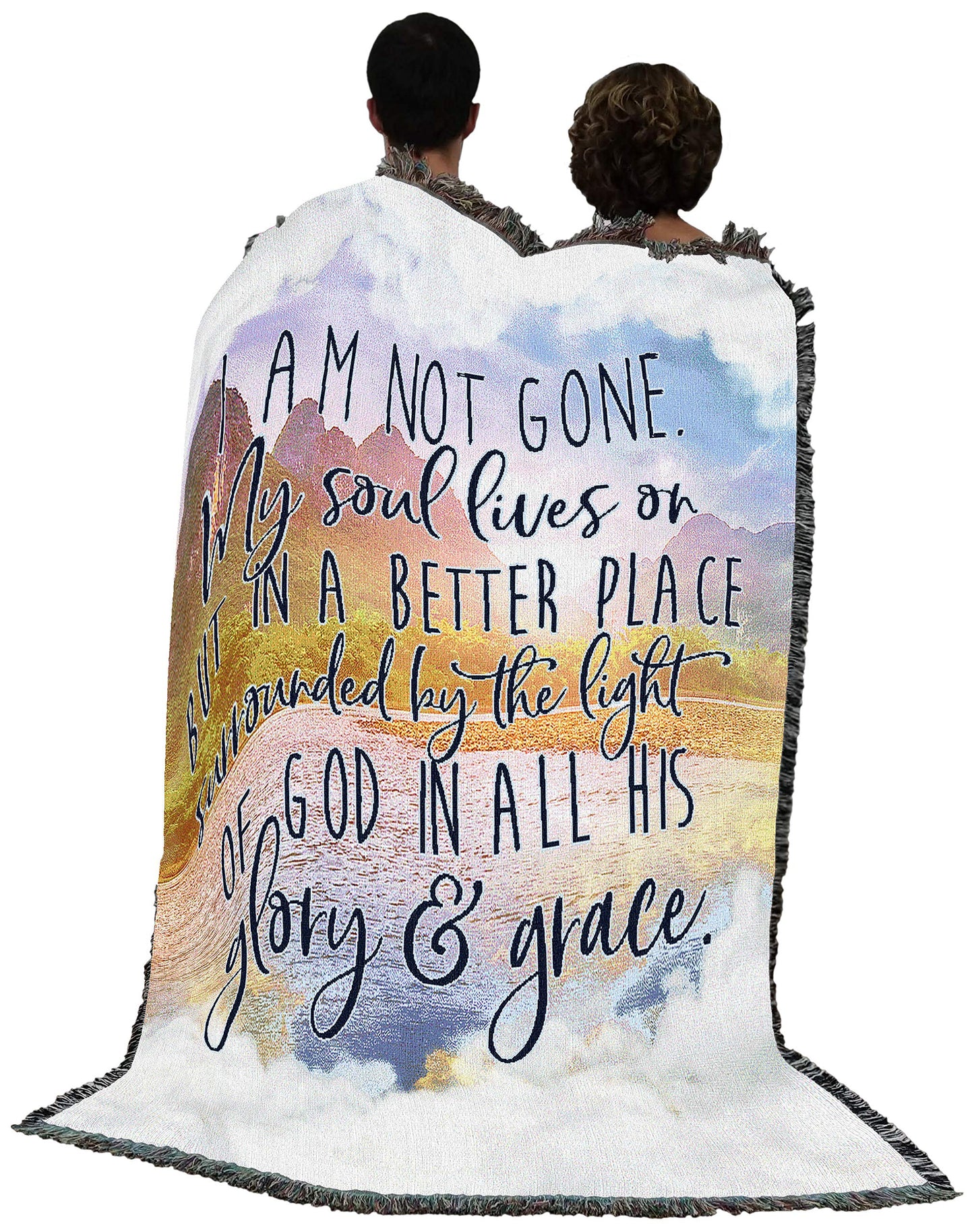 Pure Country Weavers I Am Not Gone My Soul Lives On Blanket Lake - Sympathy Bereavement Gift Tapestry Throw Woven from Cotton - Made in the USA (72x54)