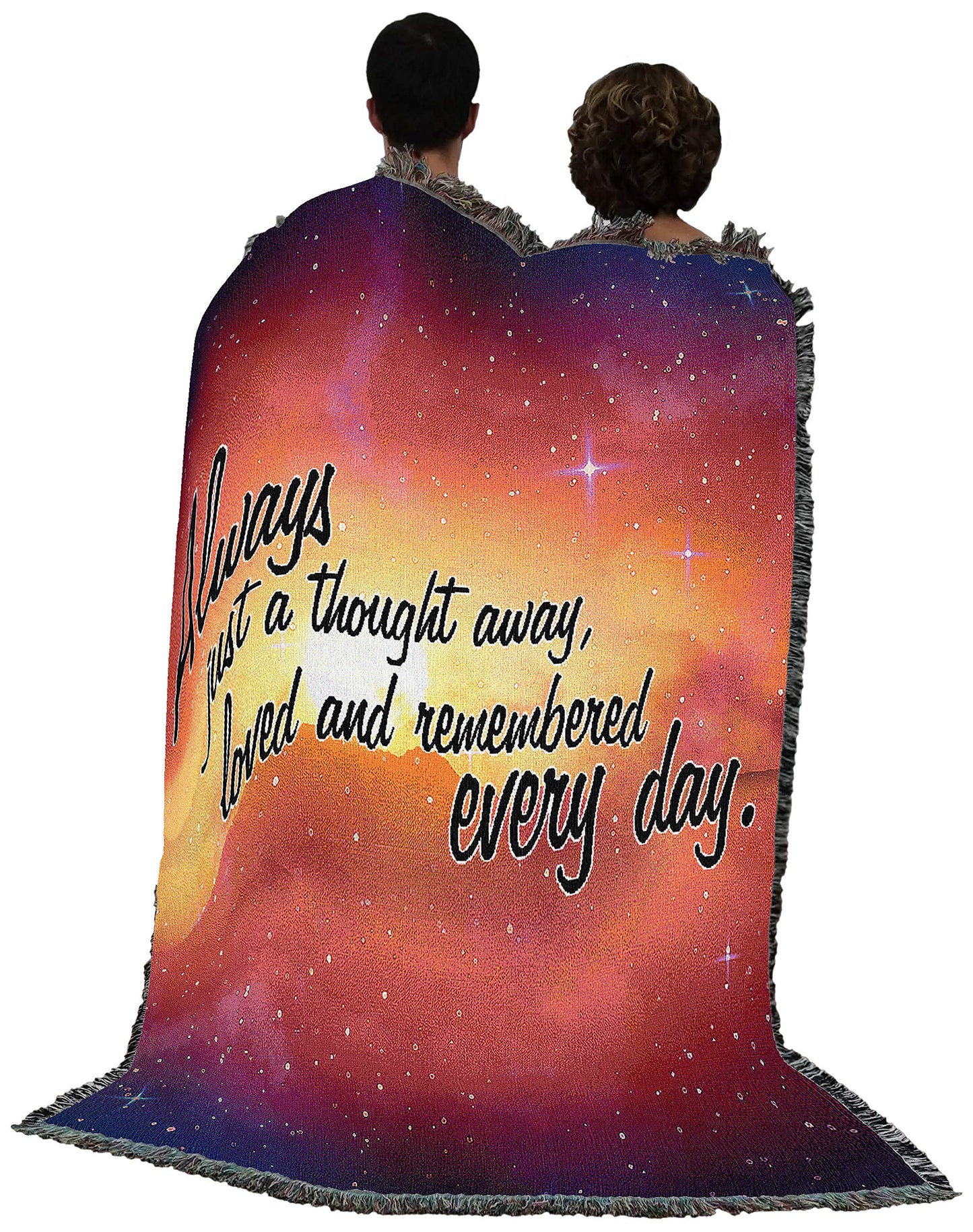 Pure Country Weavers Always Just A Thought Away Blanket - Sympathy Bereavement Gift Tapestry Throw Woven from Cotton - Made in the USA (72x54)
