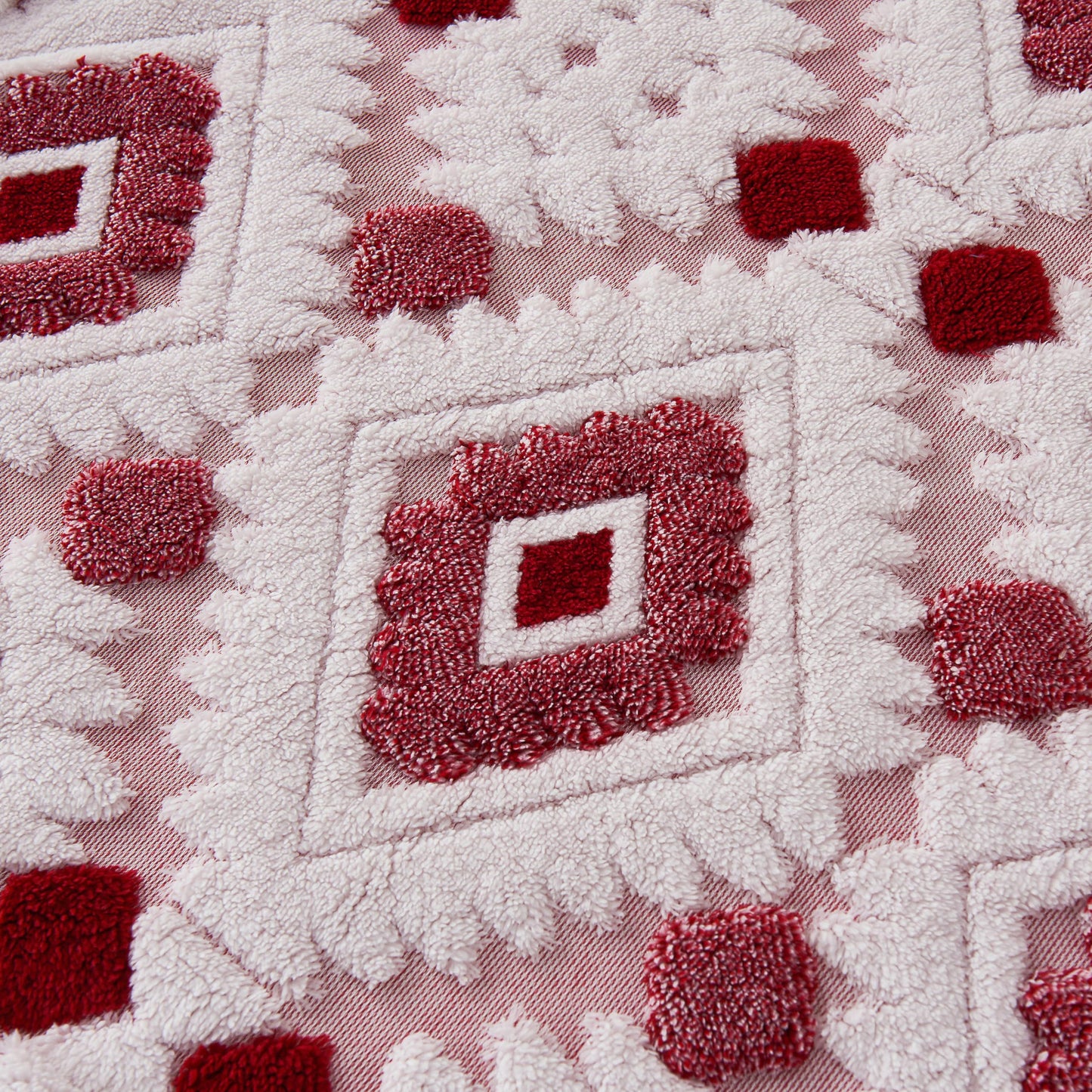 LEVINIS Boho Sherpa Fleece Blanket 80'' × 90'', Ultra Soft Aztec Queen Blankets for All Season, Cozy, Plush, Bohemian Throw Blanket for Bed/Couch/Sofa/Office/Camping, Rose Red
