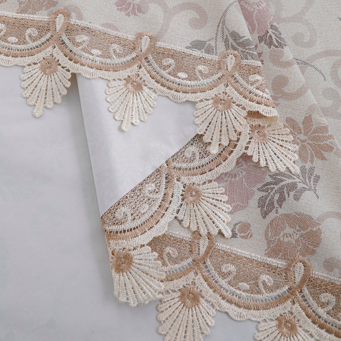 Walrus Heavy Duty Vinyl Tablecloth Elegant Floral Lace-Trimmed Tablecloth Vintage Flower Pattern, Waterproof Oil-Proof Plastic Table Cloth Stain-Resistant Wipeable(Floral Vintage, 60X60 Inch)