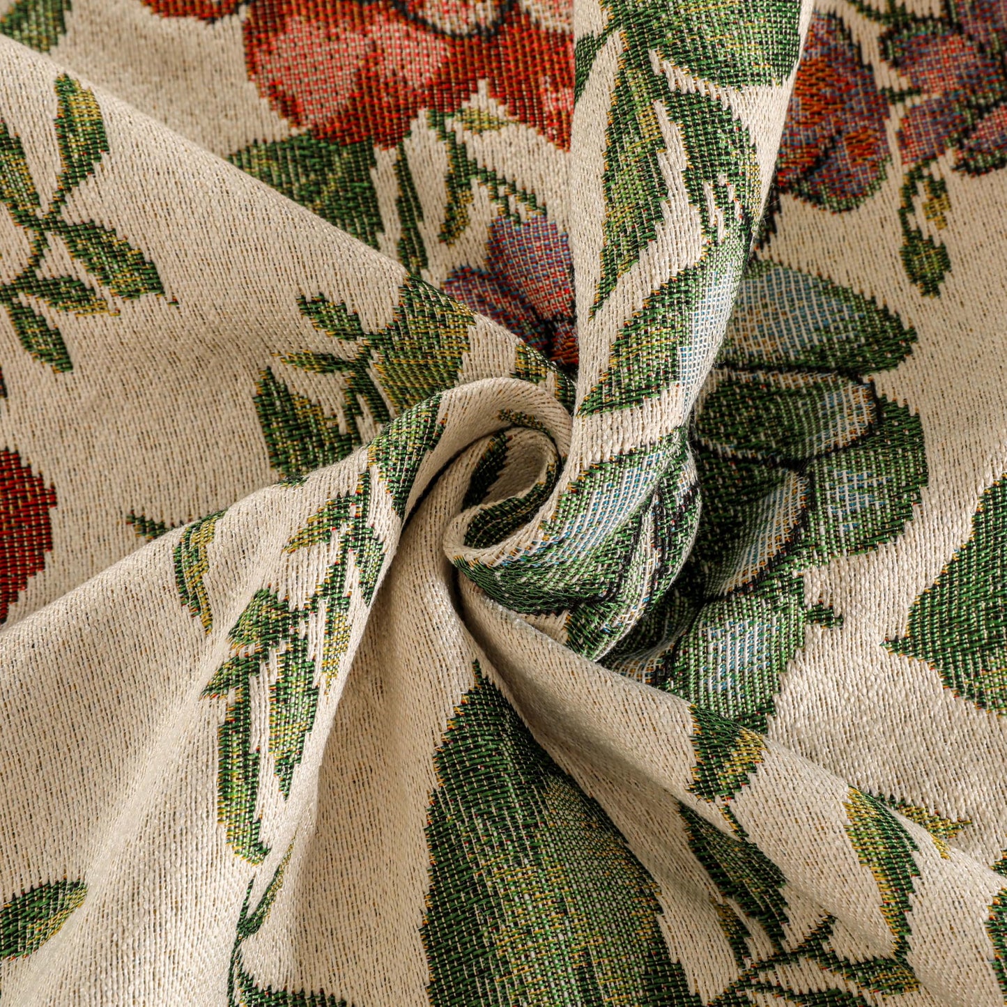 Dimatic Cotton and Linen Rectangular Tablecloth with Red Rose Pattern, Suitable for Kitchen Dining Table, Home Table Cloth and Holiday Decoration, 55 x 86 Inches