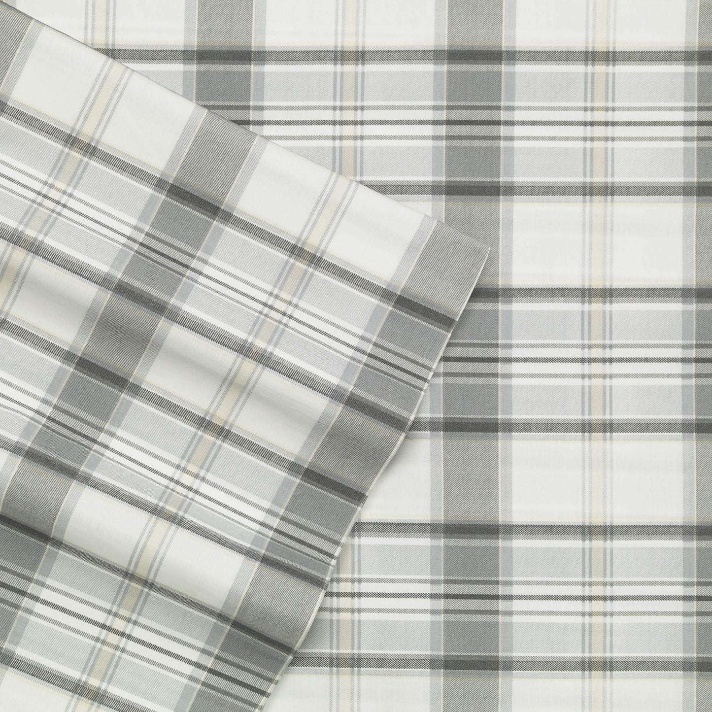 Eddie Bauer - Twin Sheet Set with Fitted Sheet & Pillowcase, 100% Cotton Percale Bedding, Crisp & Cool, Dorm Room Essentials, Chinook Grey