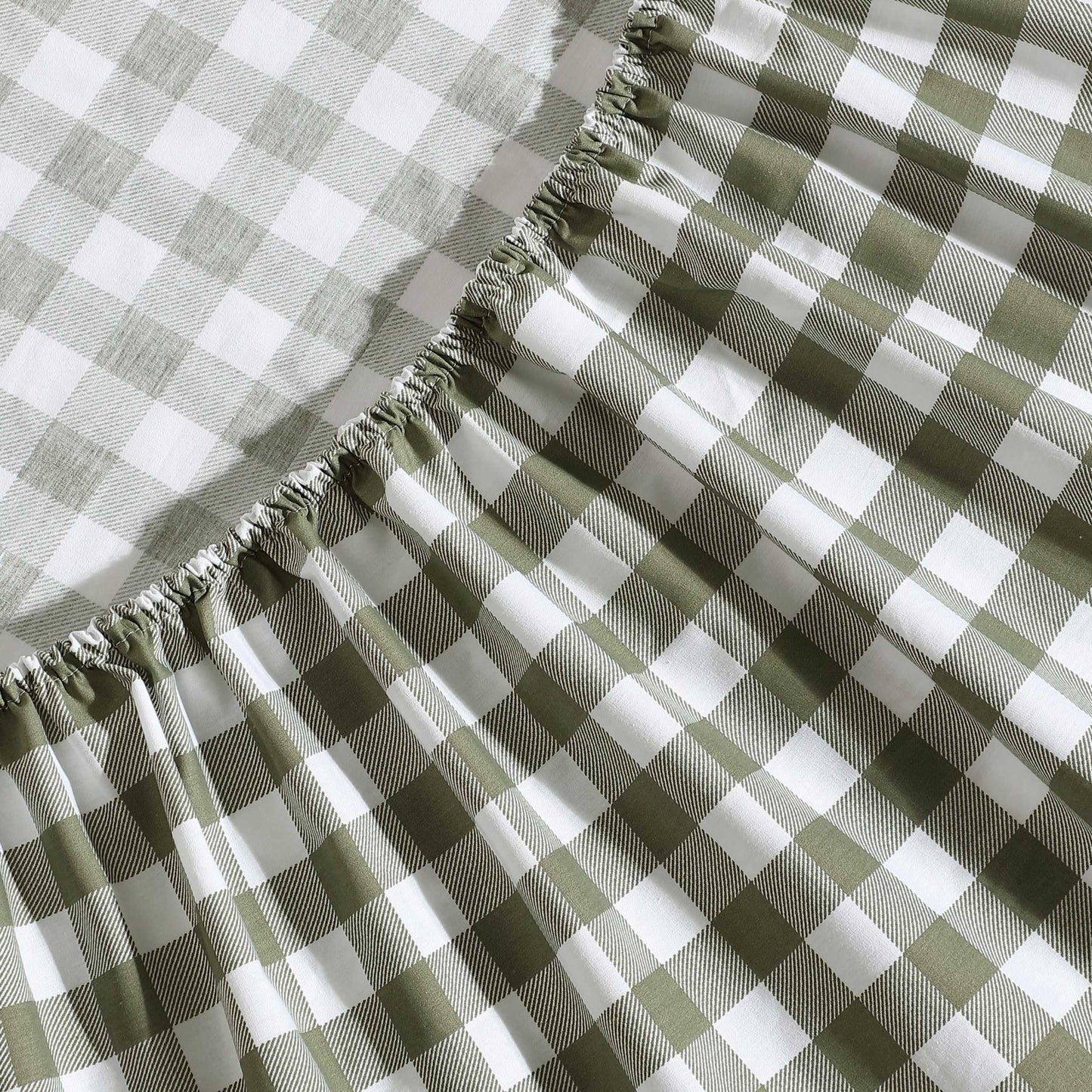 Eddie Bauer - Twin Sheet Set, Crisp & Cooling Sheets w/a Naturally Smooth Cotton Percale Lightweight Feel - Matching Pillowcase & Deep Pocket Fitted Sheet (Preston Check Green)