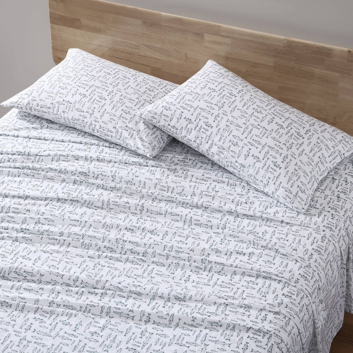 Eddie Bauer - Twin Sheet Set with Fitted Sheet & Pillowcase, 100% Cotton Percale Bedding, Crisp & Cool, Dorm Room Essentials, Albright Hill Green