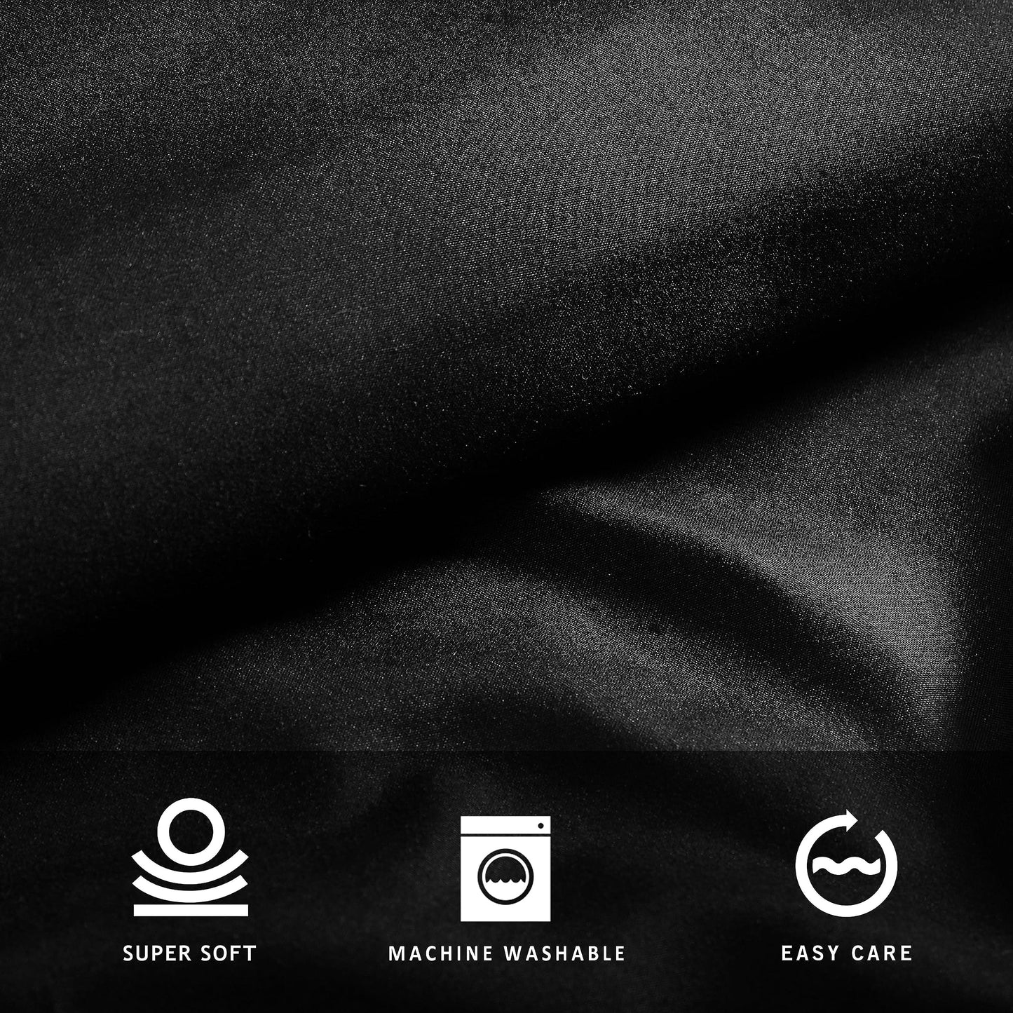 Kenneth Cole - Solutions Queen Sheets, Soft Recycled Polyester 6-Piece Bedding Set, Wrinkle-Resistant and Cooling Finish (Solid Black, Queen)