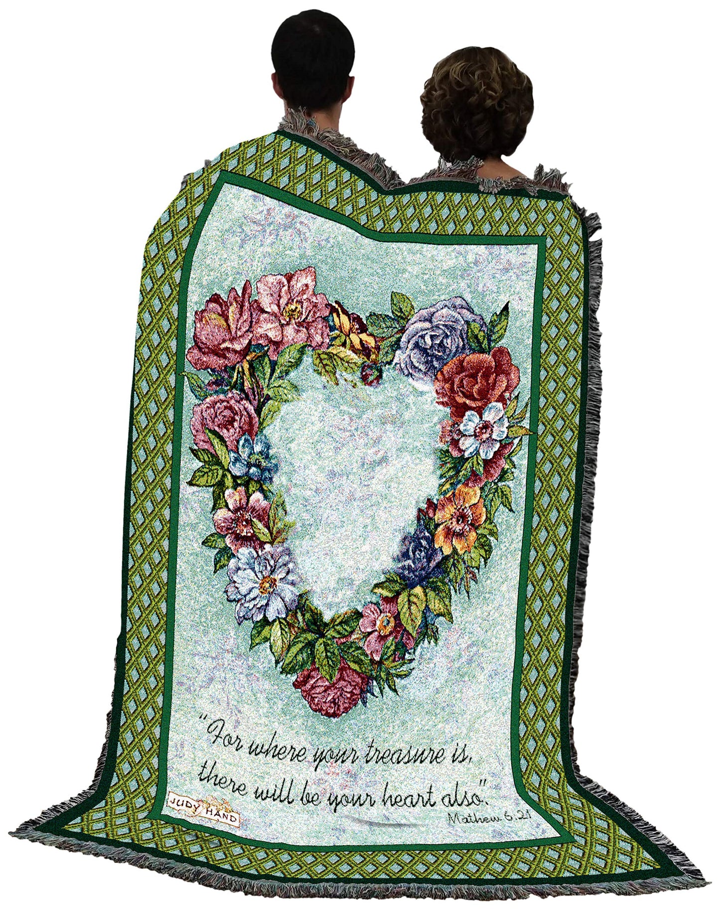 Pure Country Weavers Treasured Heart Blanket - Sympathy Bereavement Gift Tapestry Throw Woven from Cotton - Made in the USA (72x54)